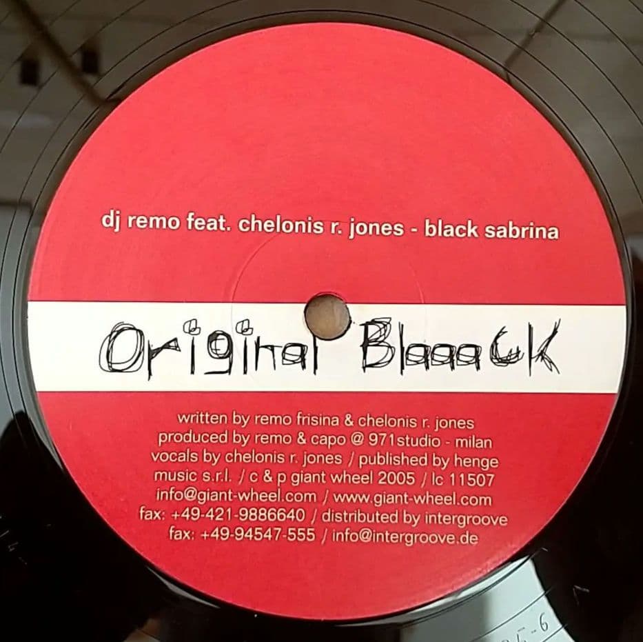 DJ Remo feat. Chelonis R. Jones - Black Sabrina 12" Vinyl Electronic Club