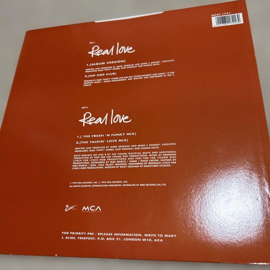 Mary J. Blige - Real Love 12" Vinyl Single 1992 MCA Records Hip Hop R&B