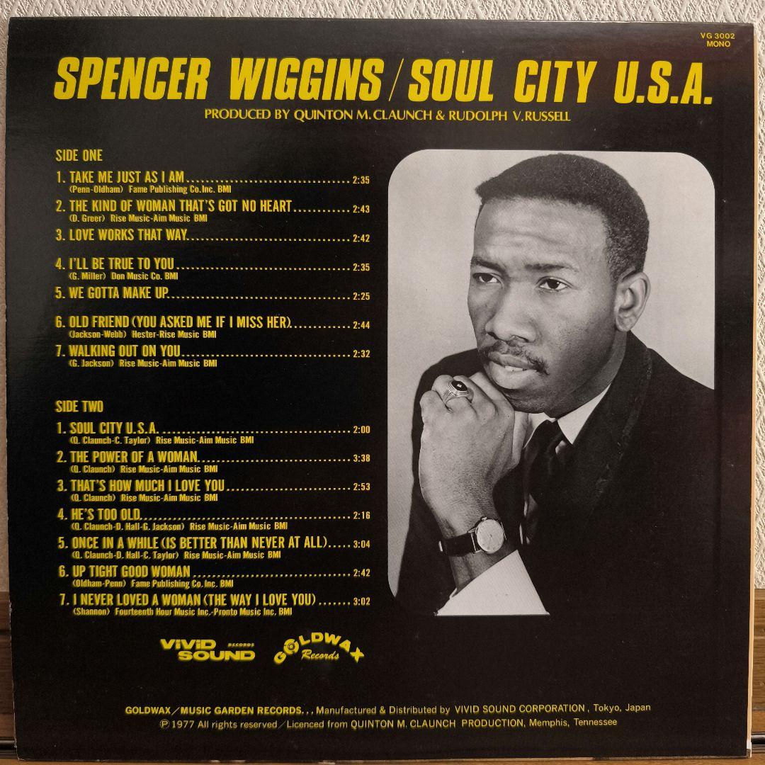 Spencer Wiggins - Soul City U.S.A. Vinyl LP 1977 Japan Pressing Deep Soul
