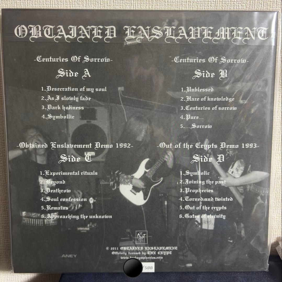 Obtained Enslavement Centuries Of Sorrow 2LP Reissue Limited Numbered Black Meta