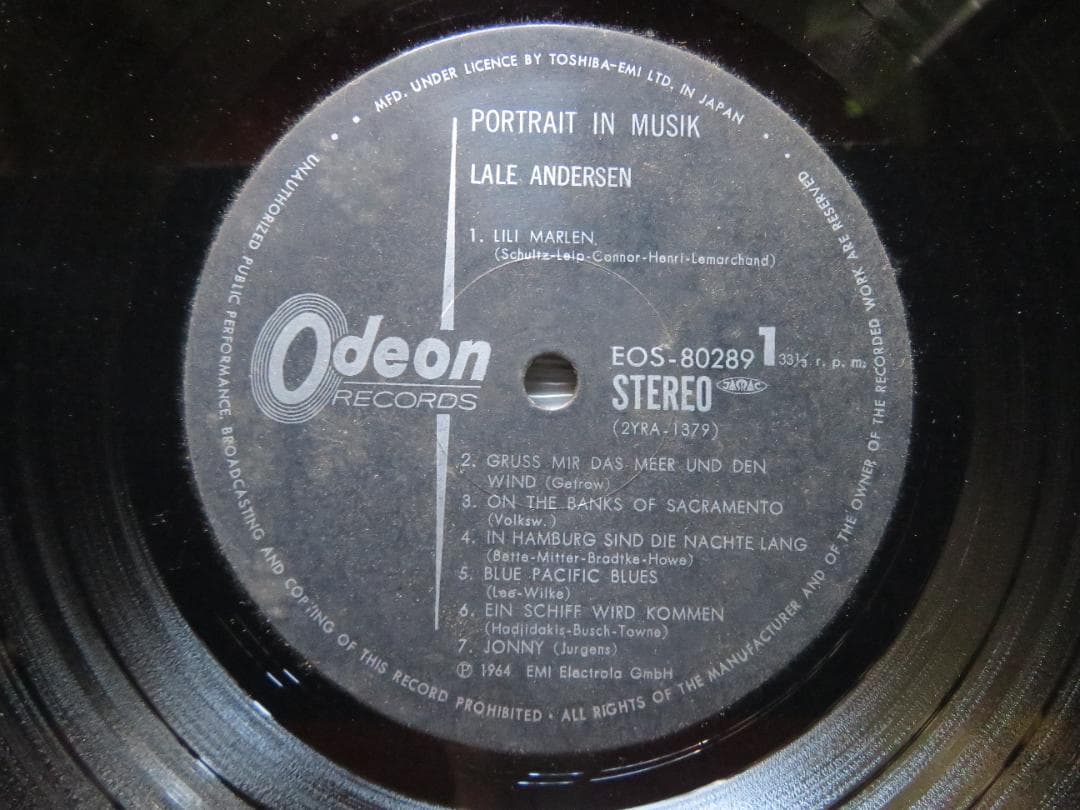 Lale Andersen - Lili Marleen / Portrait In Musik Vinyl LP Japan Odeon EOS-80289
