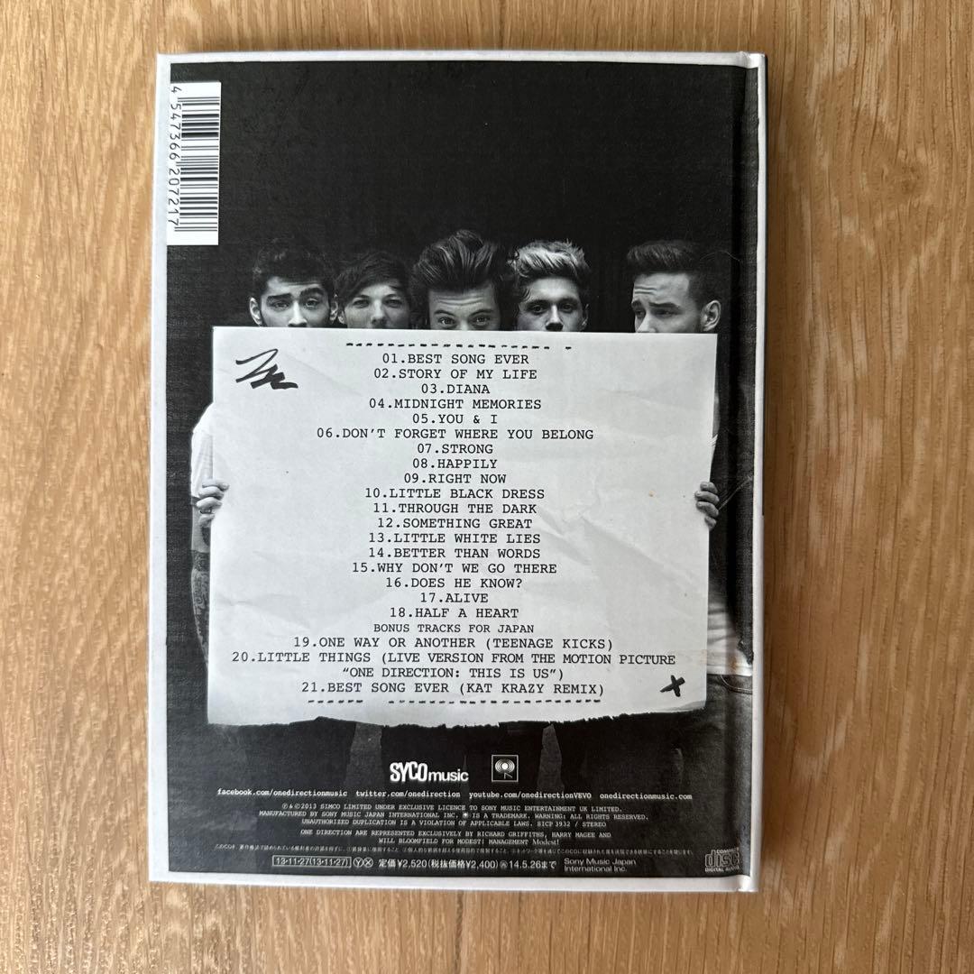One Direction Midnight Memories The Ultimate Edition Japan Press CD w/ Bonus