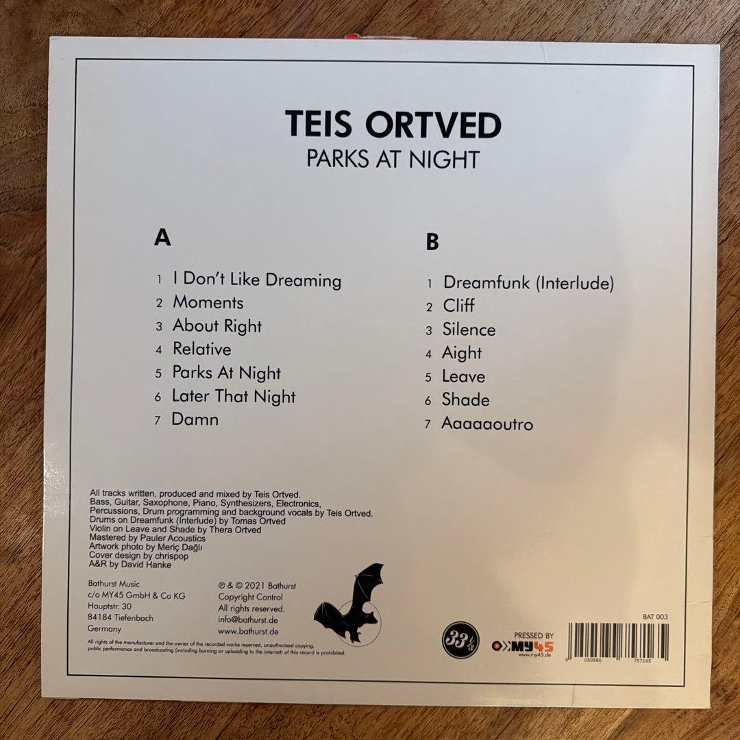 Teis Ortved - Parks At Night LP Vinyl 2021 German Pressing Modern Jazz Chillout