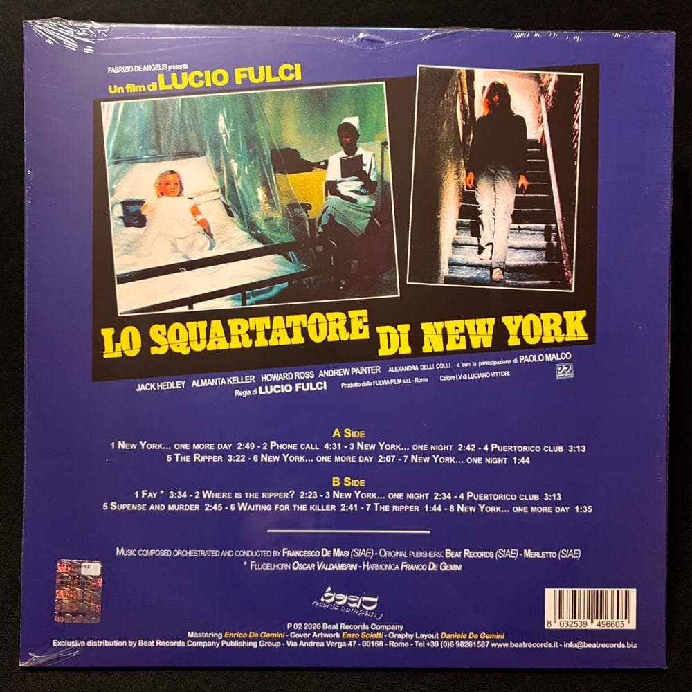 Francesco De Masi - Lo Squartatore Di New York Soundtrack Crystal White Vinyl LP