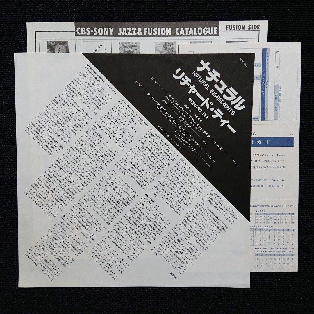 Richard Tee Natural Ingredients LP 1980 Japan CBS/Sony Jazz Funk Used | Japansoundstore