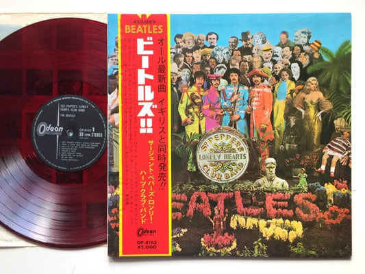 The Beatles Sgt. Pepper's Lonely Hearts Club Band Red Vinyl LP Japan w/ Obi