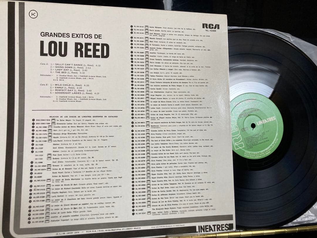 Lou Reed Grandes Exitos De Lou Reed Vinyl LP 1982 Spain Reissue RCA Rock