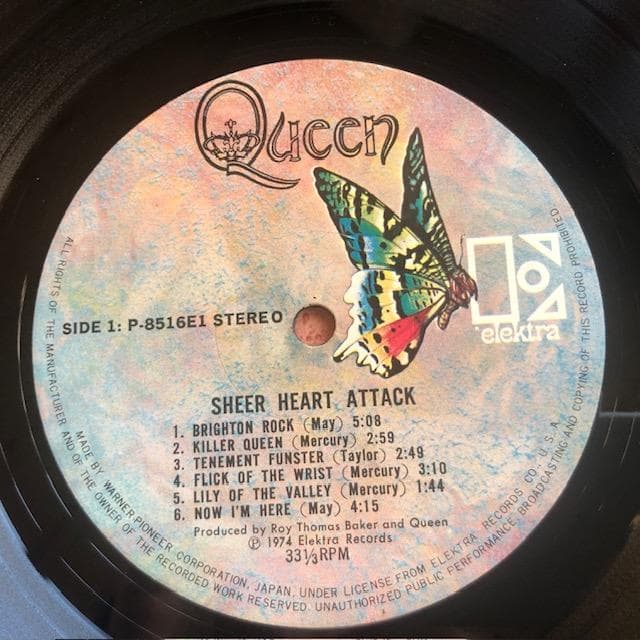 Queen - Sheer Heart Attack LP Japan Pressing w/ Red Obi 1974 Rock Classic