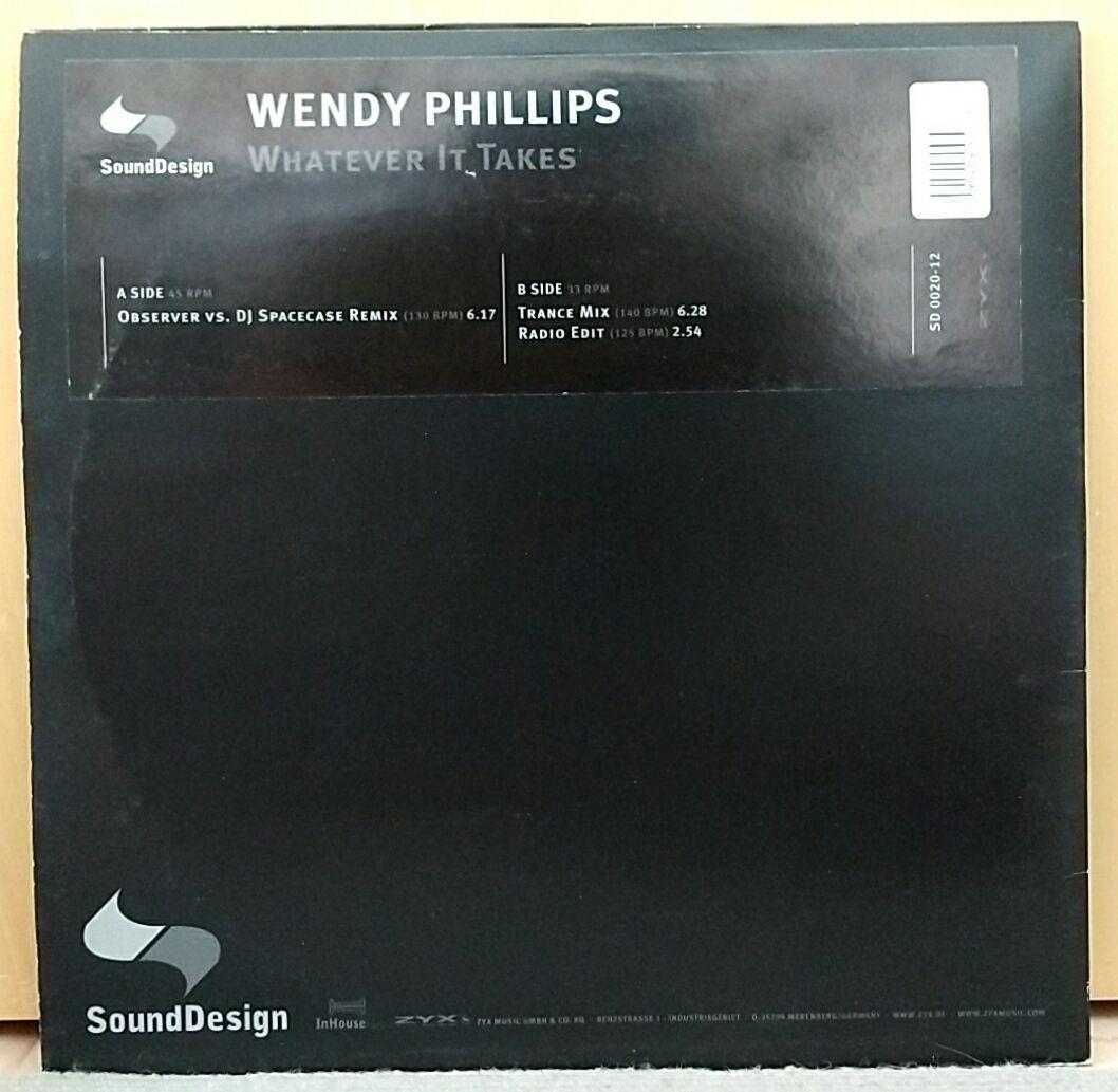Wendy Phillips - Whatever It Takes 12" Vinyl ZYX Music Club Trance Remix