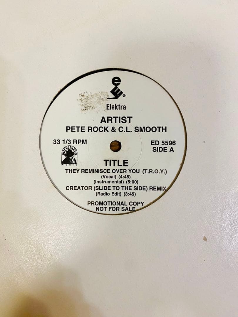 PETE ROCK & C.L. SMOOTH T.R.O.Y. 12" Vinyl Promo Hip Hop Elektra ED 5596 Rare