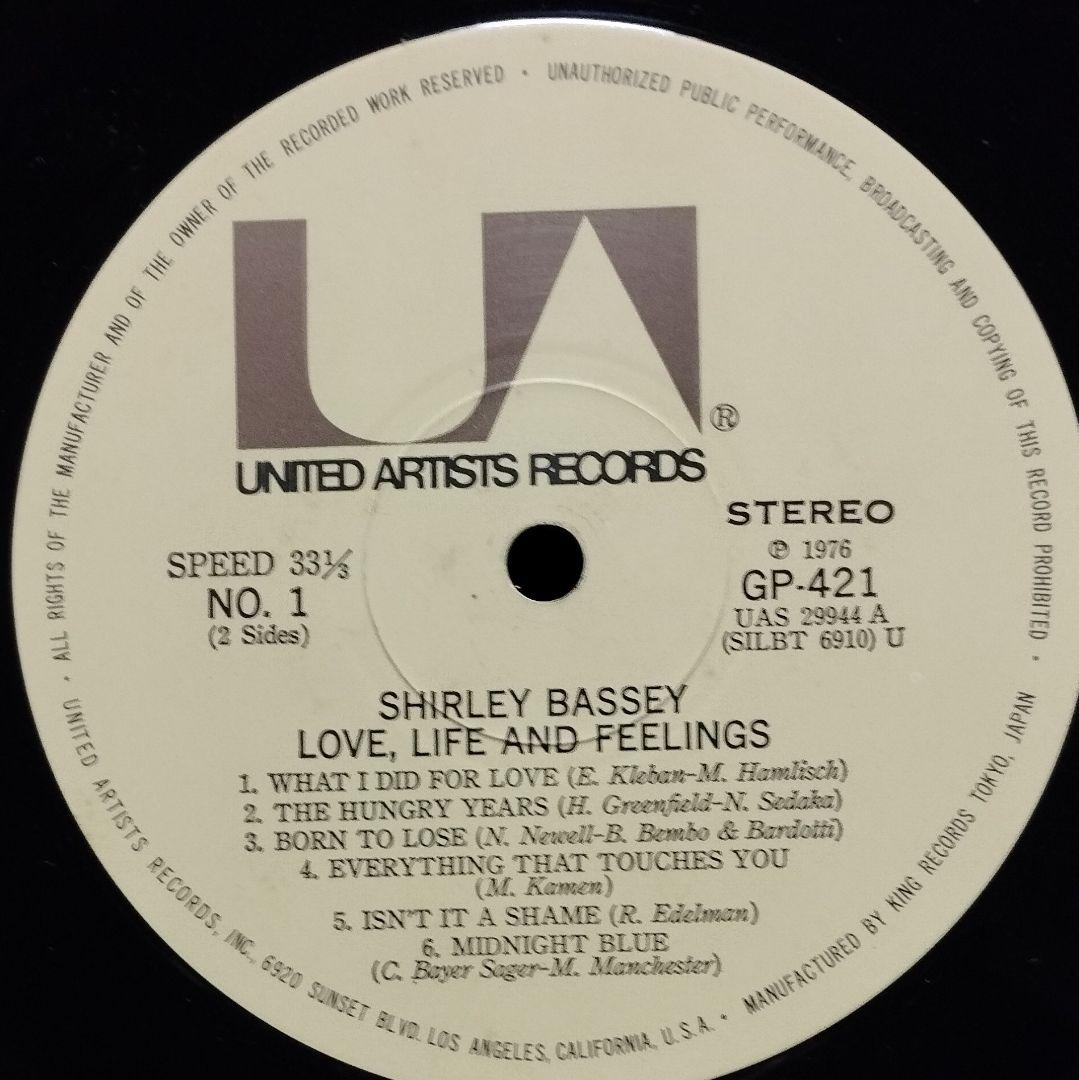 Shirley Bassey Love, Life And Feelings Vinyl LP Japan Issue w/ Obi Booklet