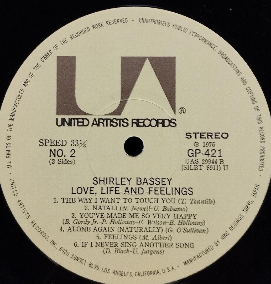 Shirley Bassey Love, Life And Feelings Vinyl LP Japan Issue w/ Obi Booklet