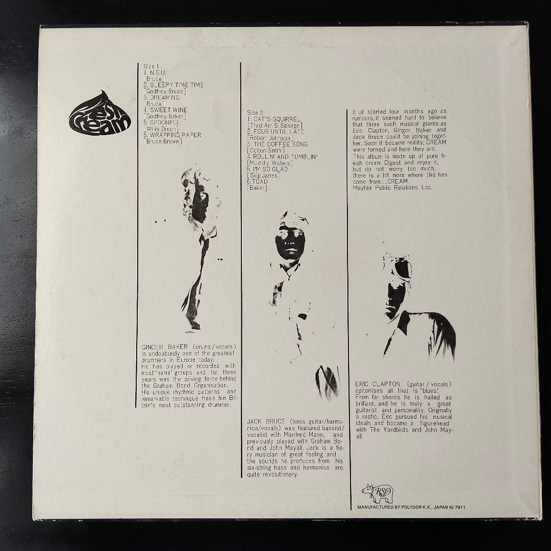 Cream - Fresh Cream LP Japan RSO MWX 4001 w/ Obi Original Rock Classic