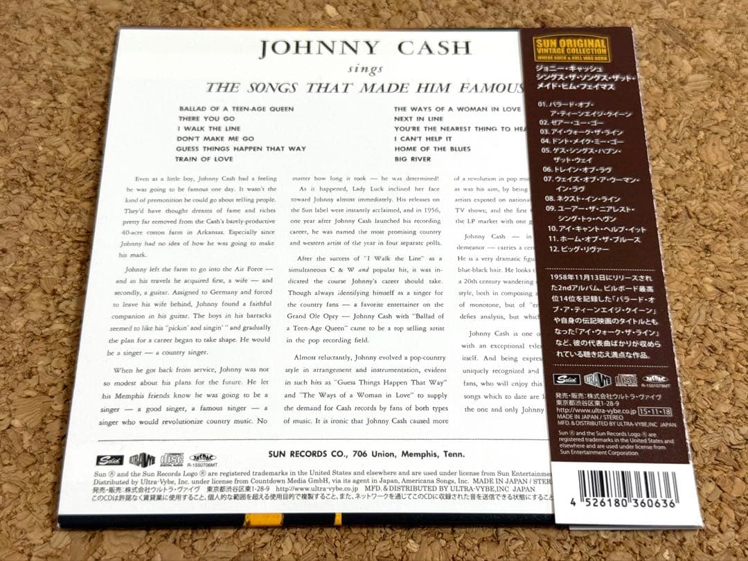 Johnny Cash - Sings The Songs That Made Him Famous CD Japan Press Mini LP OBI