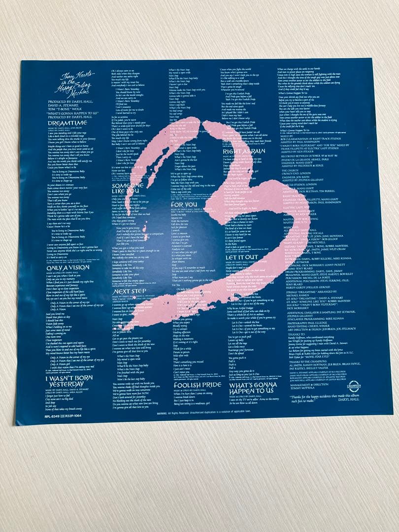 Daryl Hall Three Hearts in the Happy Ending Machine LP Japan Pressing w/ Obi