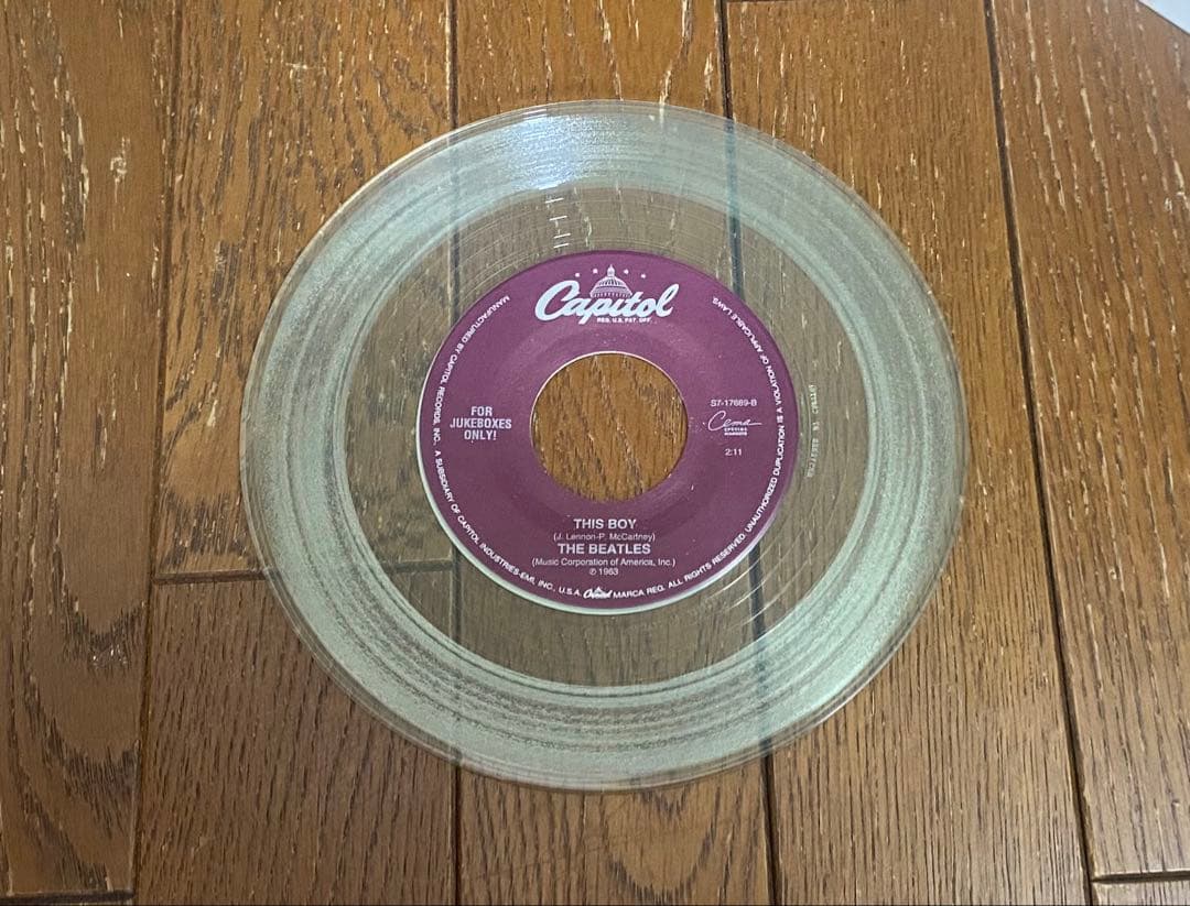 The Beatles - I Want To Hold Your Hand - Rare Clear Vinyl 7" Jukebox Single USA