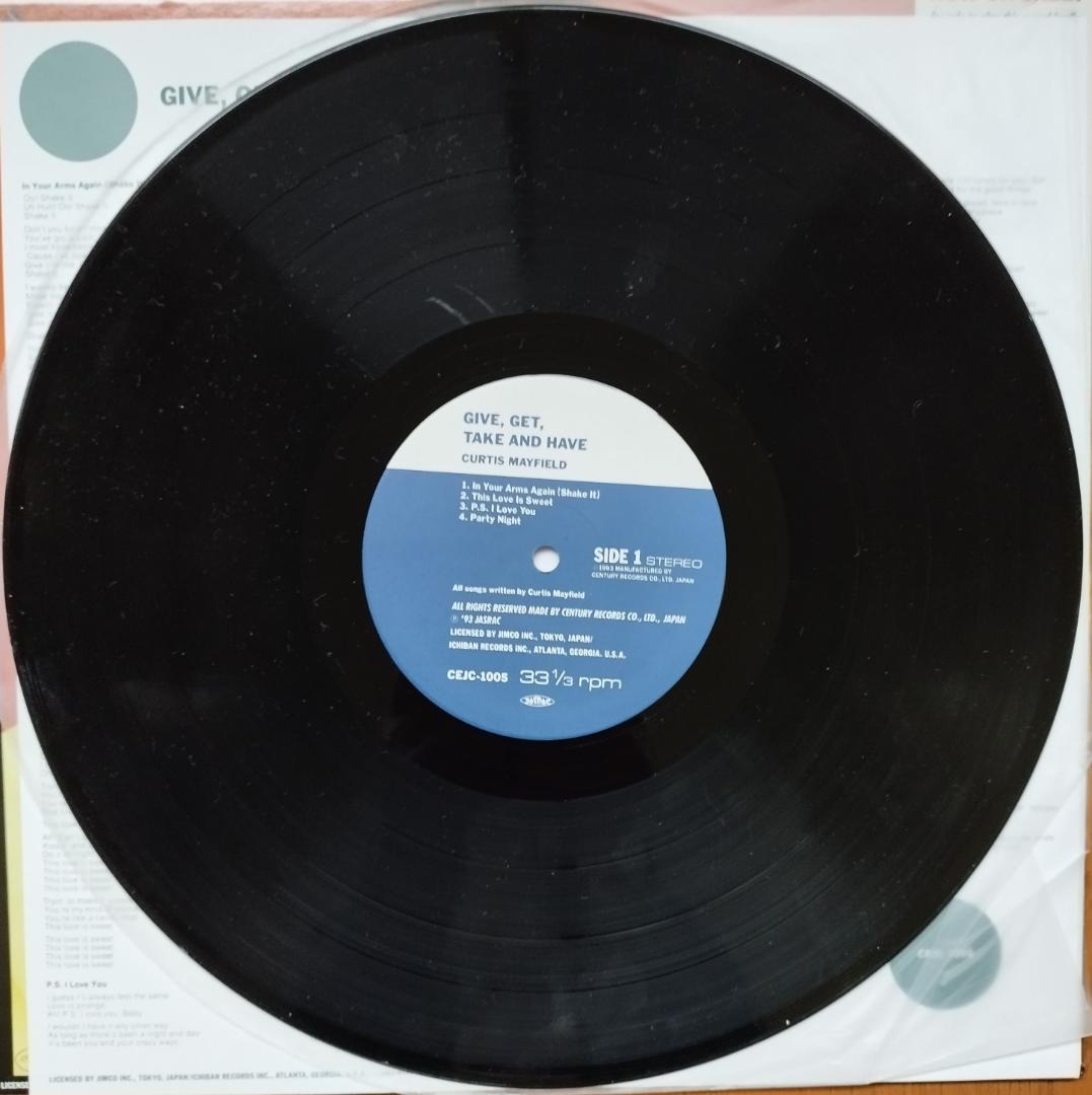 Curtis Mayfield - Give, Get, Take And Have LP Japan Reissue w/ Obi Soul