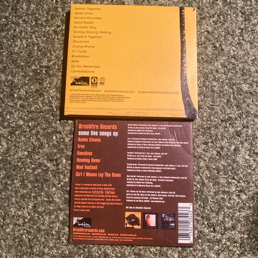 Jack Johnson In Between Dreams CD+DVD + Brushfire Some Live Songs EP Japan Set