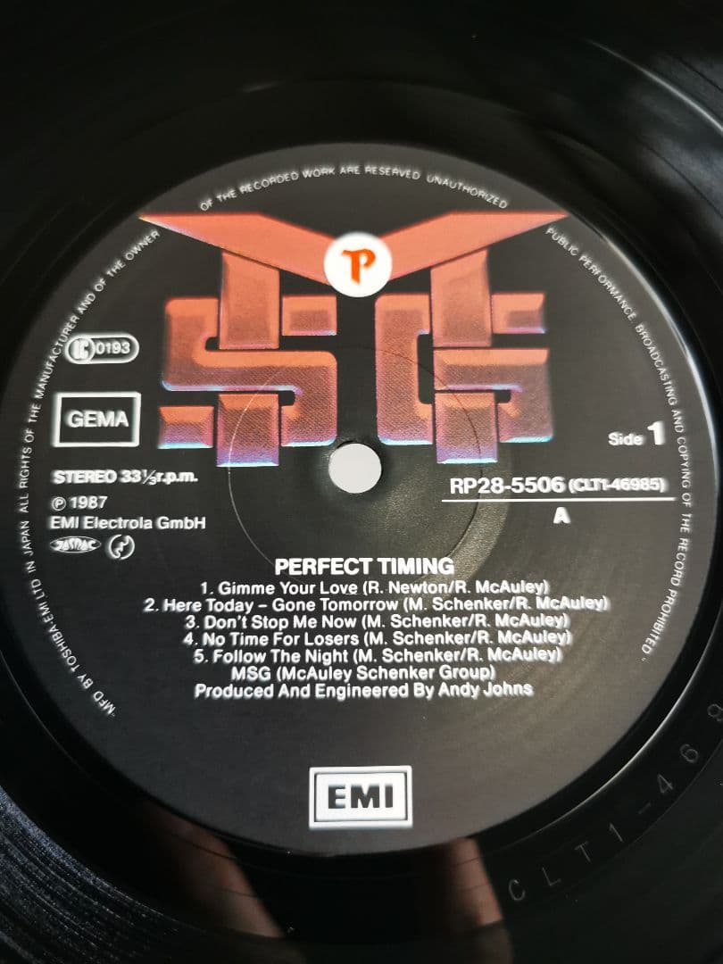 McAuley Schenker Group - Perfect Timing 1987 Japan LP Vinyl with Obi