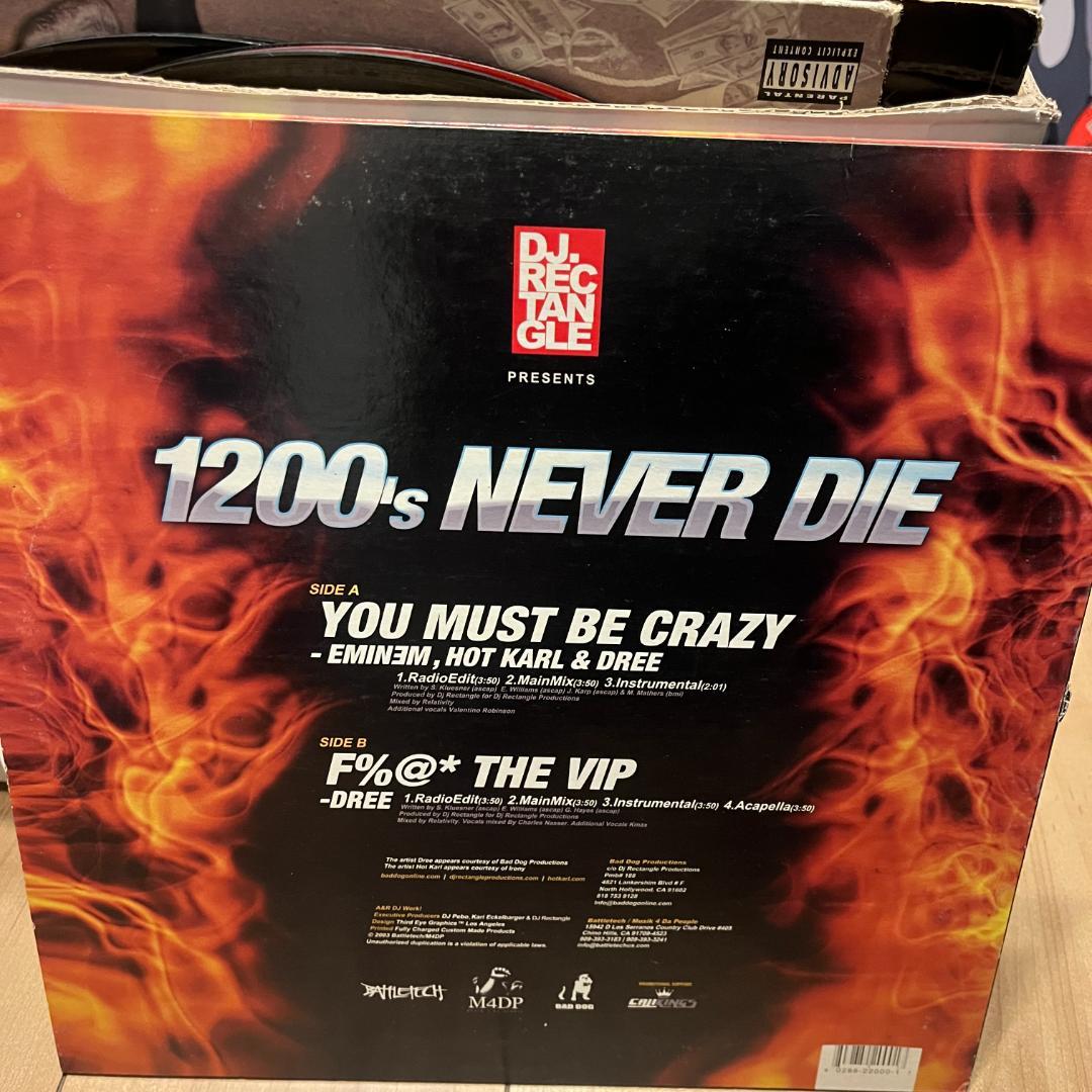 DJ Rectangle - 1200's Never Die feat. Eminem, Hot Karl & Dree 12" White Vinyl