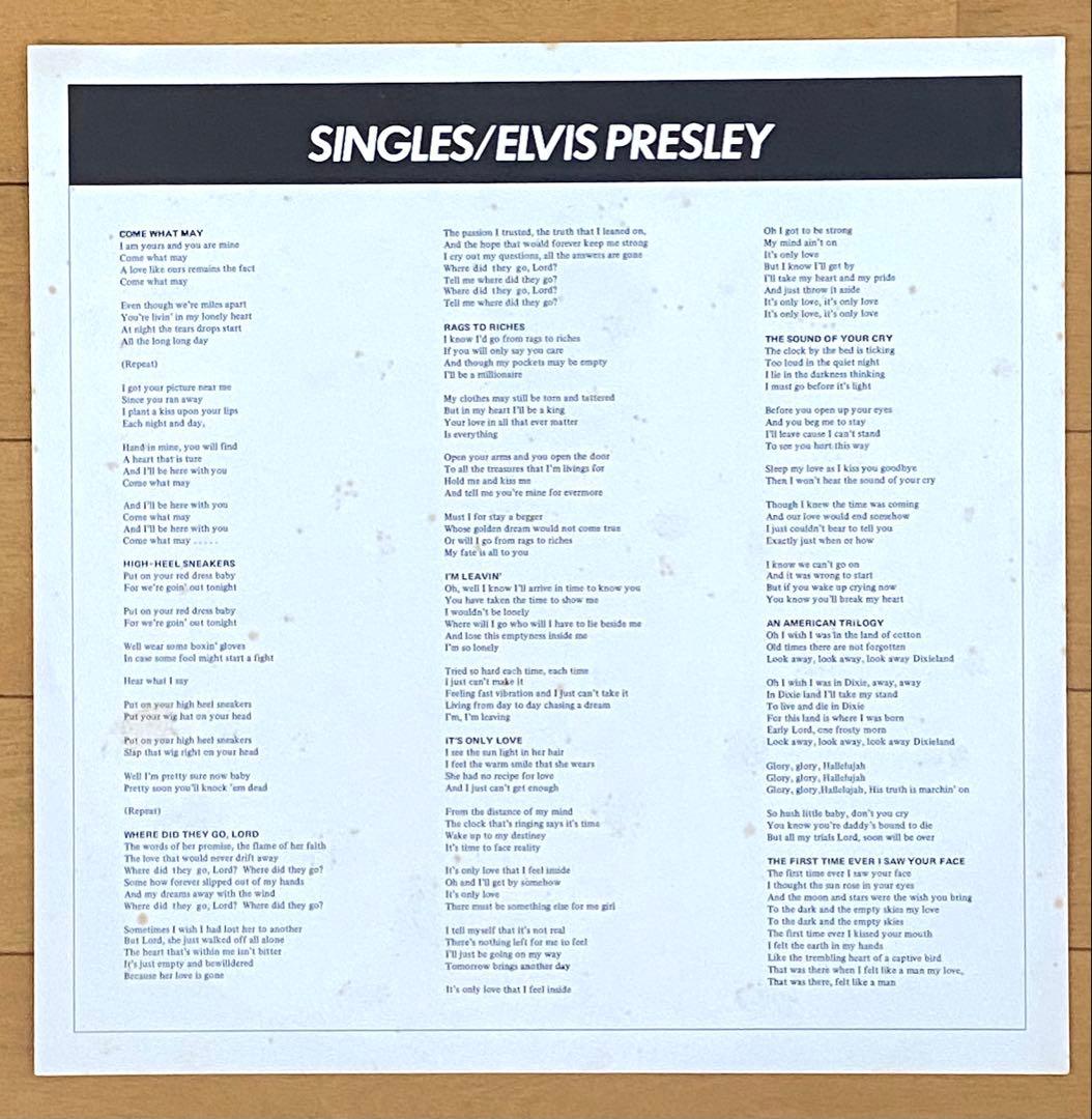 Elvis Presley - Singles LP Japan Pressing w/ Obi Strip PG-35 Rock Vinyl