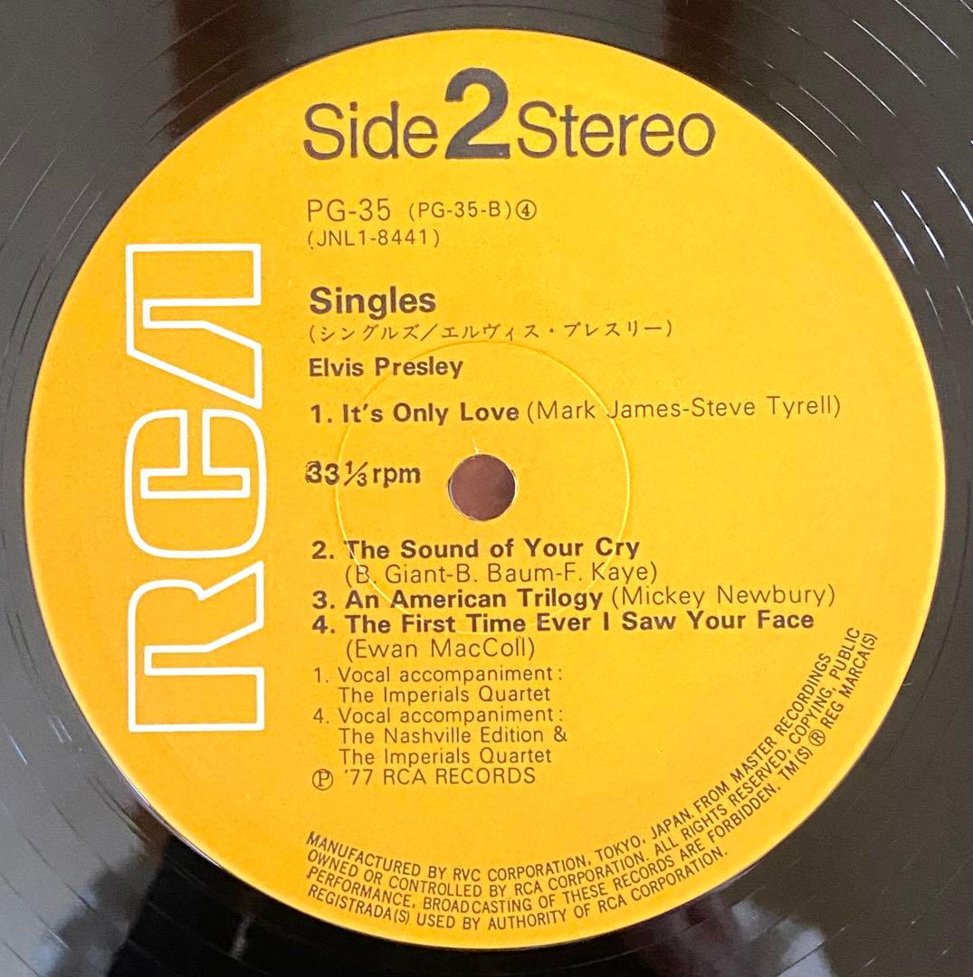Elvis Presley - Singles LP Japan Pressing w/ Obi Strip PG-35 Rock Vinyl