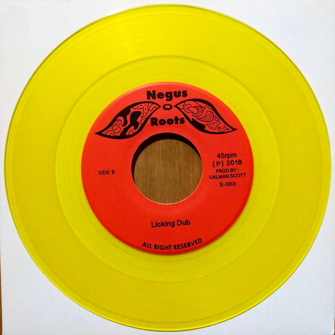 Calman Scott - Licking Stick 7" Single Yellow Vinyl Negus Roots Reggae Rare