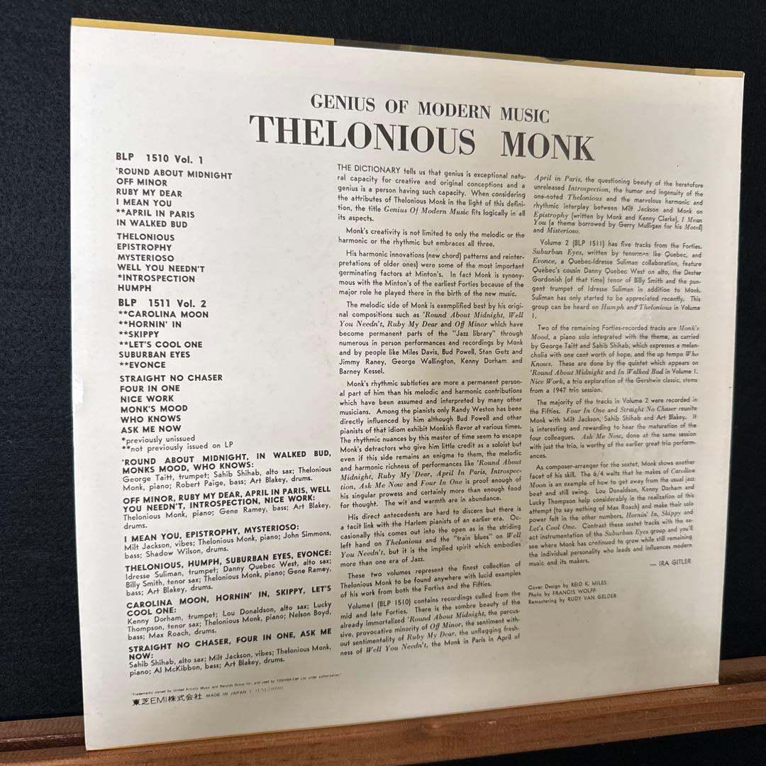 Thelonious Monk Genius Of Modern Music Vol 1 Japan LP Blue Note Jazz Bop 1976