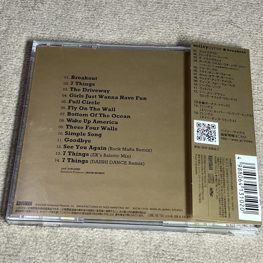 Miley Cyrus Breakout CD Japan Press with OBI 14 Tracks Bonus Remixes