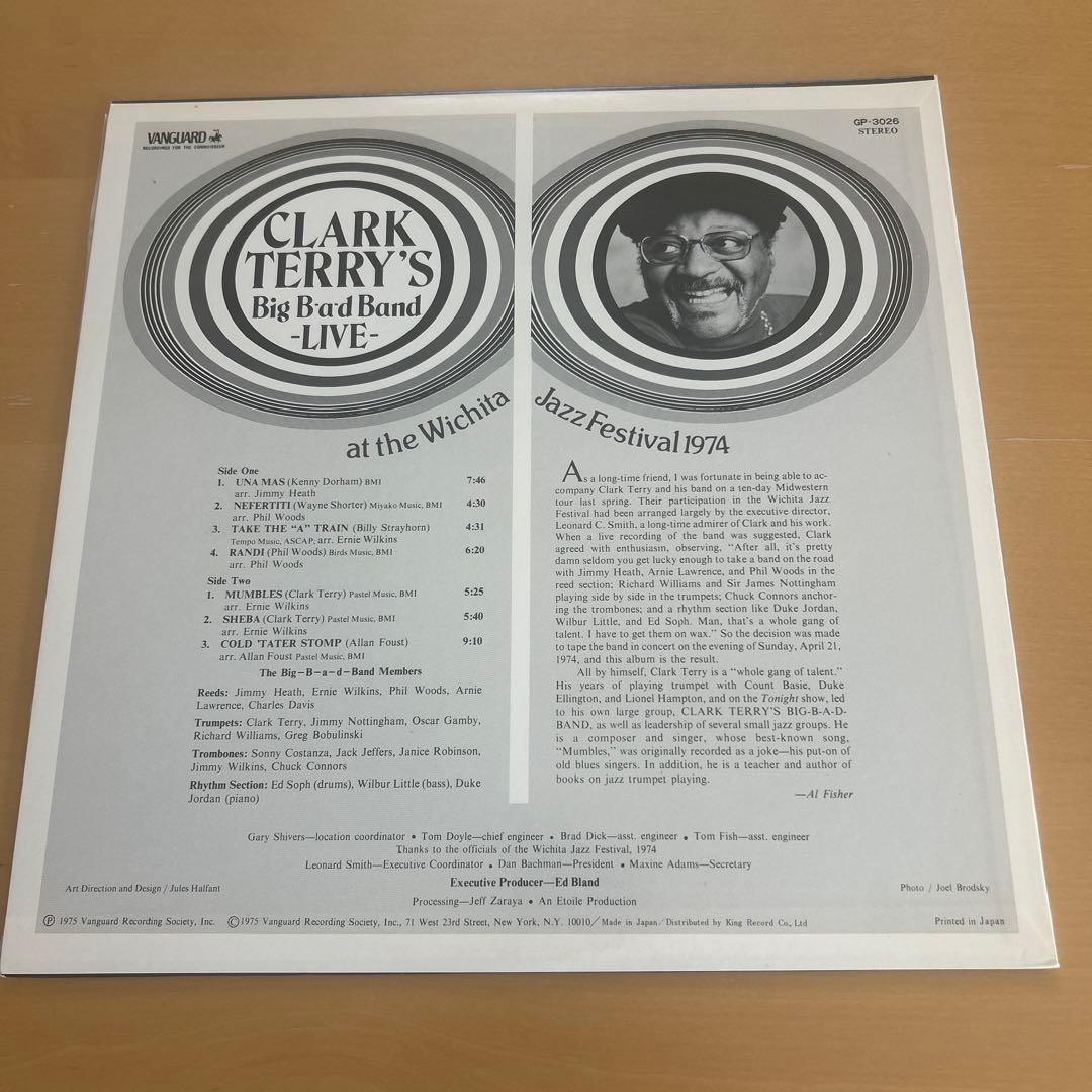 Clark Terry's Big B-A-D Band Live At Wichita Jazz Festival 1974 LP Japan Signed