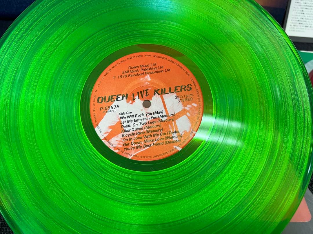 QUEEN Live Killers 2LP Japan Green & Red Colored Vinyl Set w/ Liner P-5567E/8E