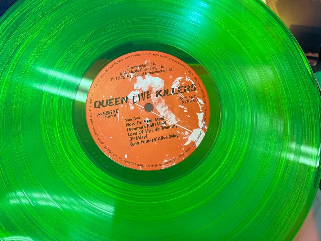 QUEEN Live Killers 2LP Japan Green & Red Colored Vinyl Set w/ Liner P-5567E/8E