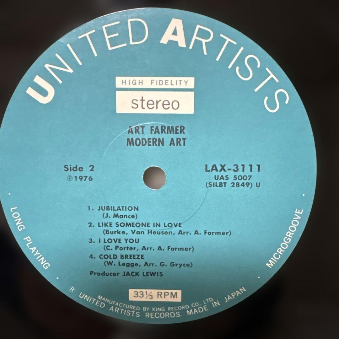 Art Farmer Modern Art Jazz LP UA Series Used | Japansoundstore