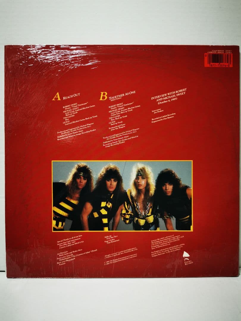 Stryper - Reach Out 12" Vinyl EP 1985 US Pressing Enigma Records Metal