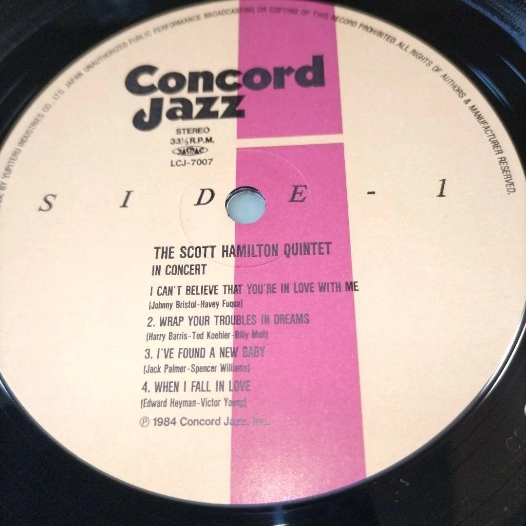Scott Hamilton Quintet In Concert Japan Vinyl LP 1984 Live Jazz Obi Insert