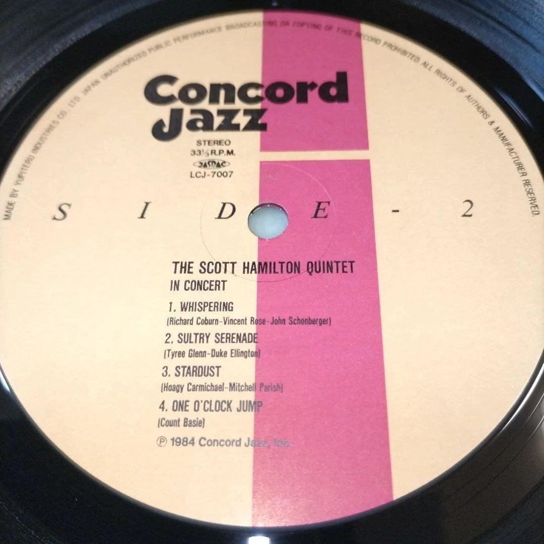Scott Hamilton Quintet In Concert Japan Vinyl LP 1984 Live Jazz Obi Insert
