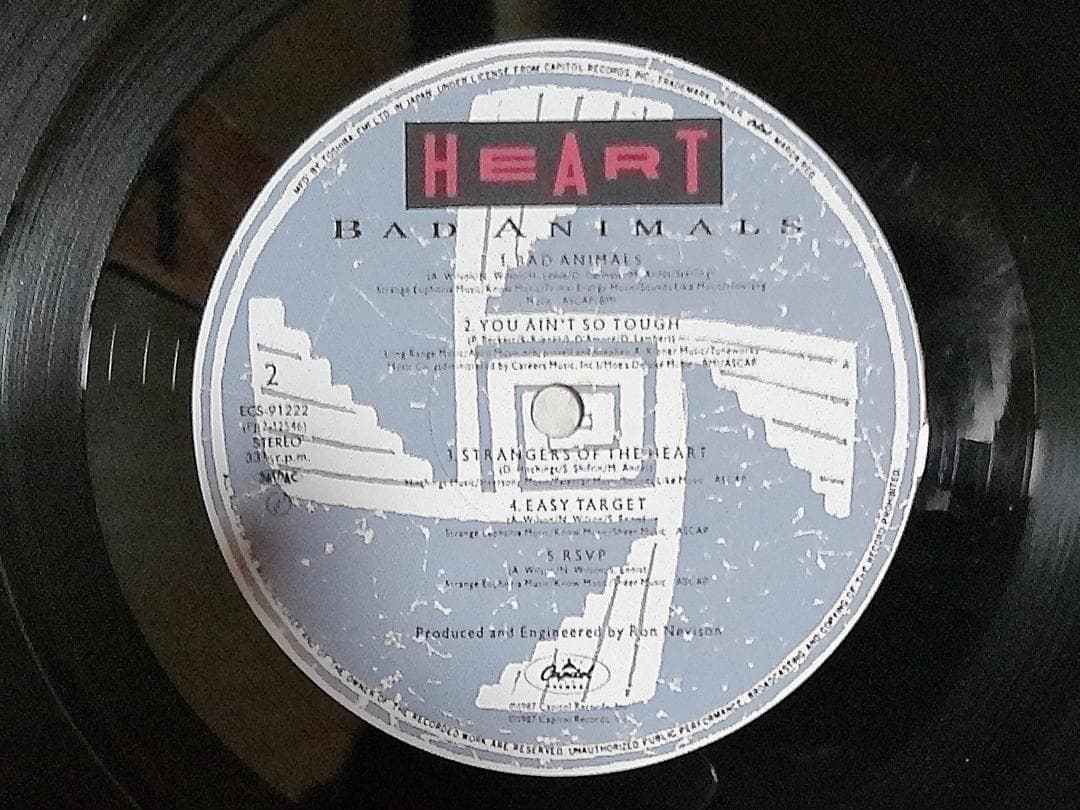 Heart - Bad Animals Original Japan LP + 7" Single w/ Obi, Poster & Insert