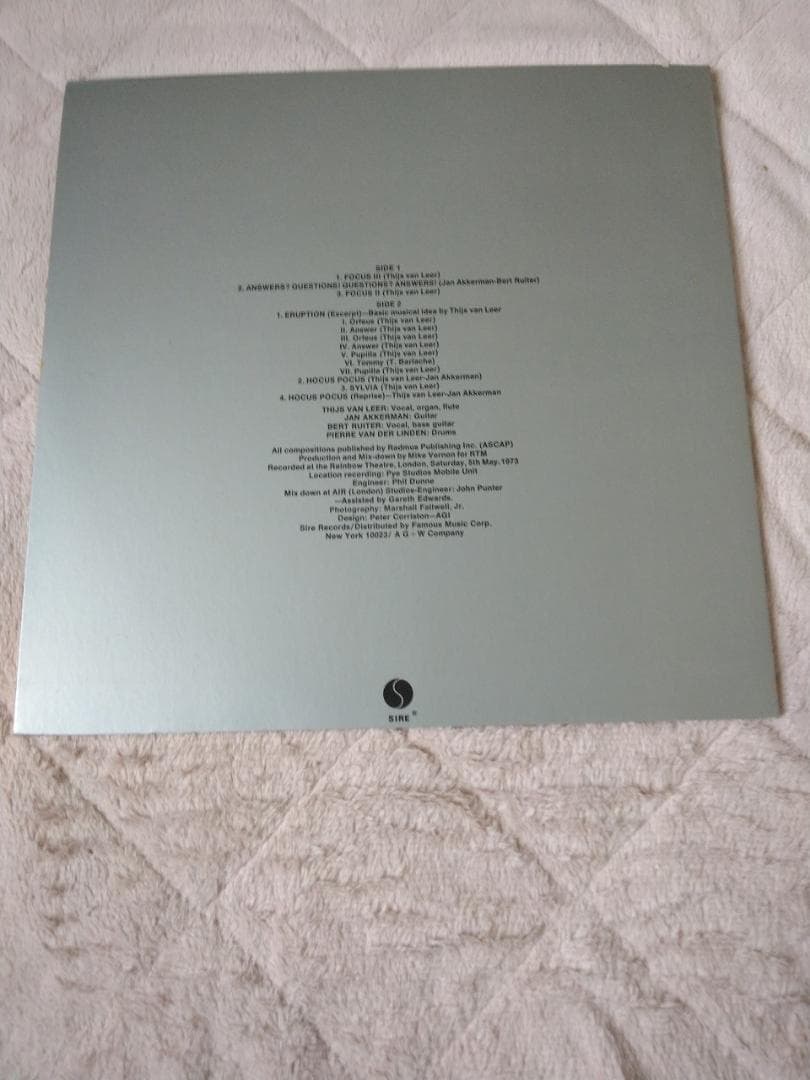 FOCUS Live at the Rainbow LP Vinyl Record Progressive Rock Sire Records
