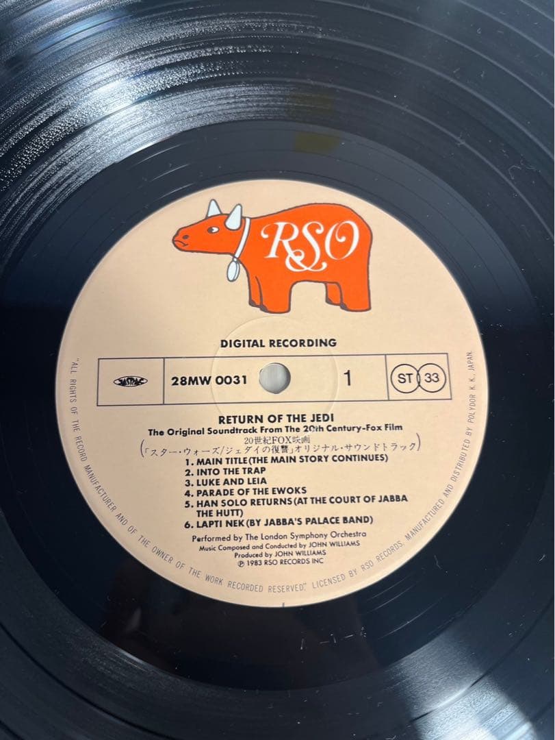 Star Wars Return of the Jedi OST LP Japan 28MW-0031 Vinyl Obi John Williams