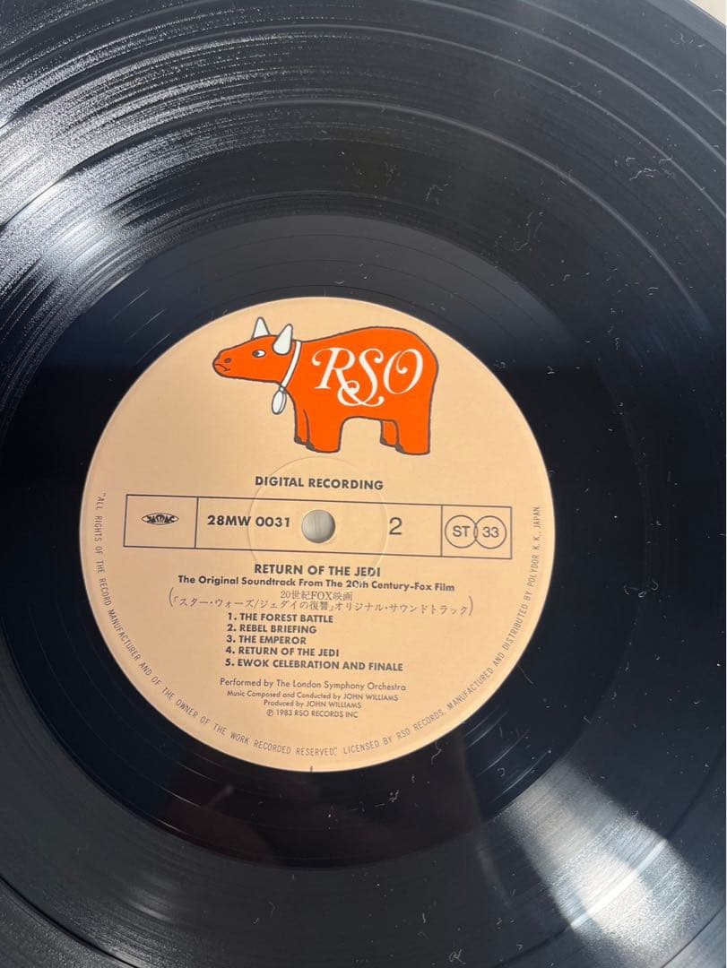 Star Wars Return of the Jedi OST LP Japan 28MW-0031 Vinyl Obi John Williams