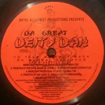 Da Great Deity Dah - To Take Hip-hop Back Da Global Alliance Vinyl LP Hip-Hop