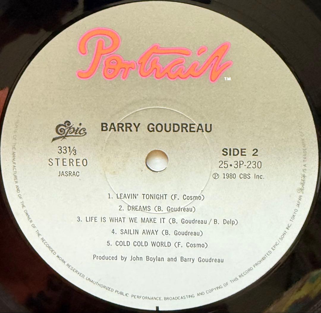 Barry Goudreau - S/T Vinyl LP Japan 1980 Epic 25-3P-230 w/ OBI Boston Members
