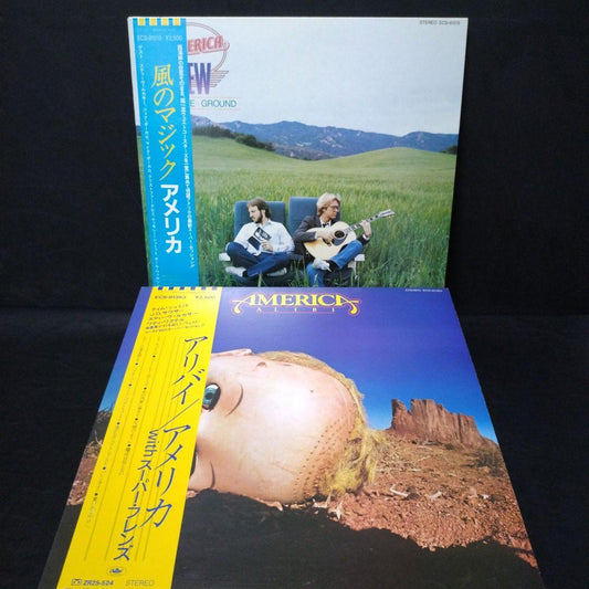 America Alibi Japan Vinyl LP 1980 Toshiba EMI ECS-81363 Obi Insert Folk Rock