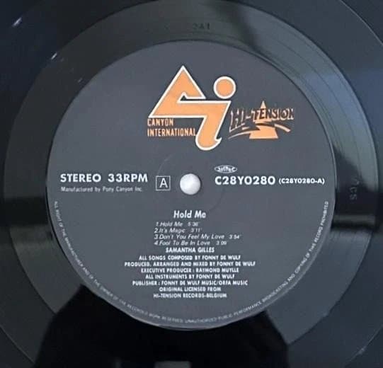 Samantha Gilles - Hold Me LP Japan 1987 Eurobeat Hi-Tension Records w/ Obi