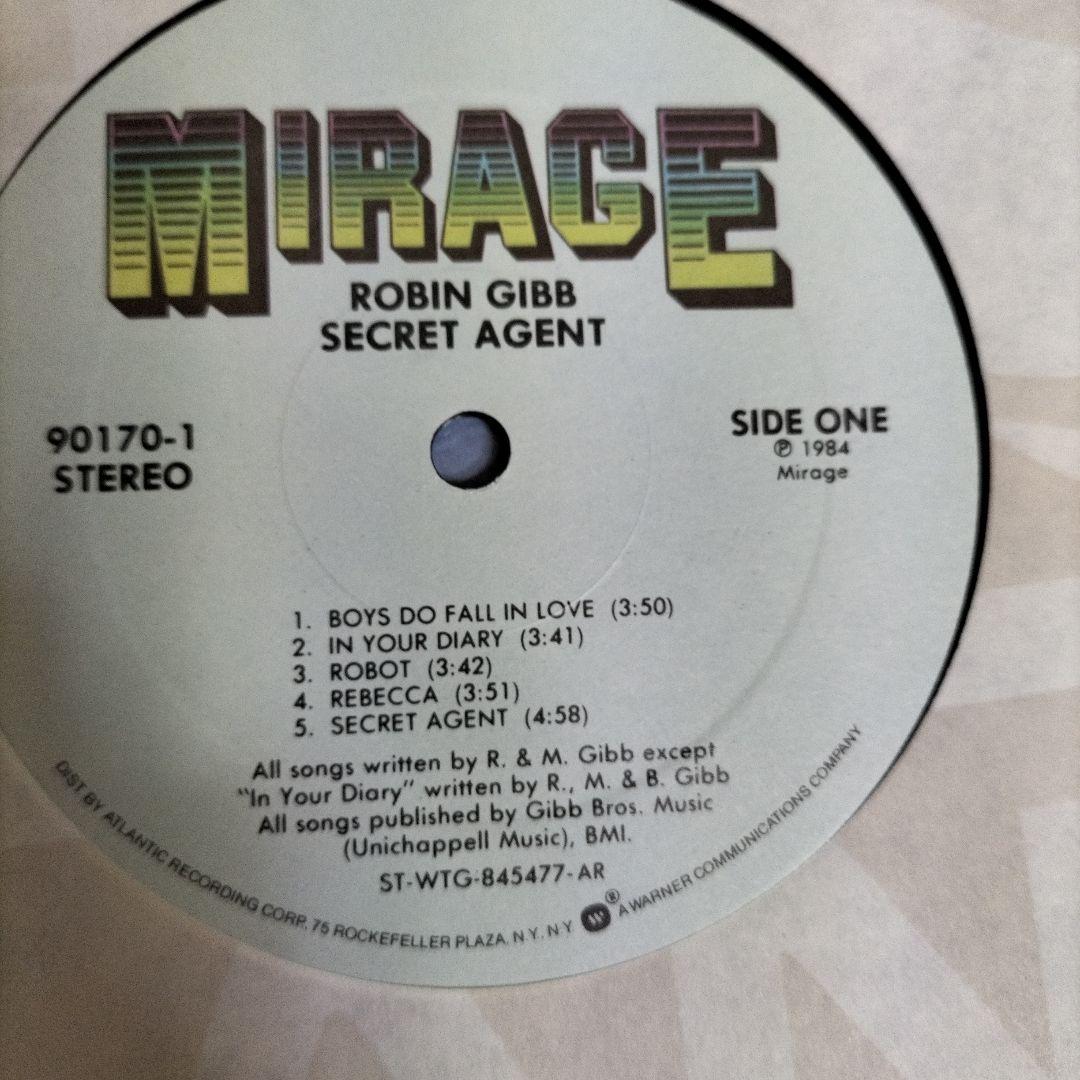 Robin Gibb - Secret Agent LP 1984 Mirage US Pressing Pop Vinyl Record