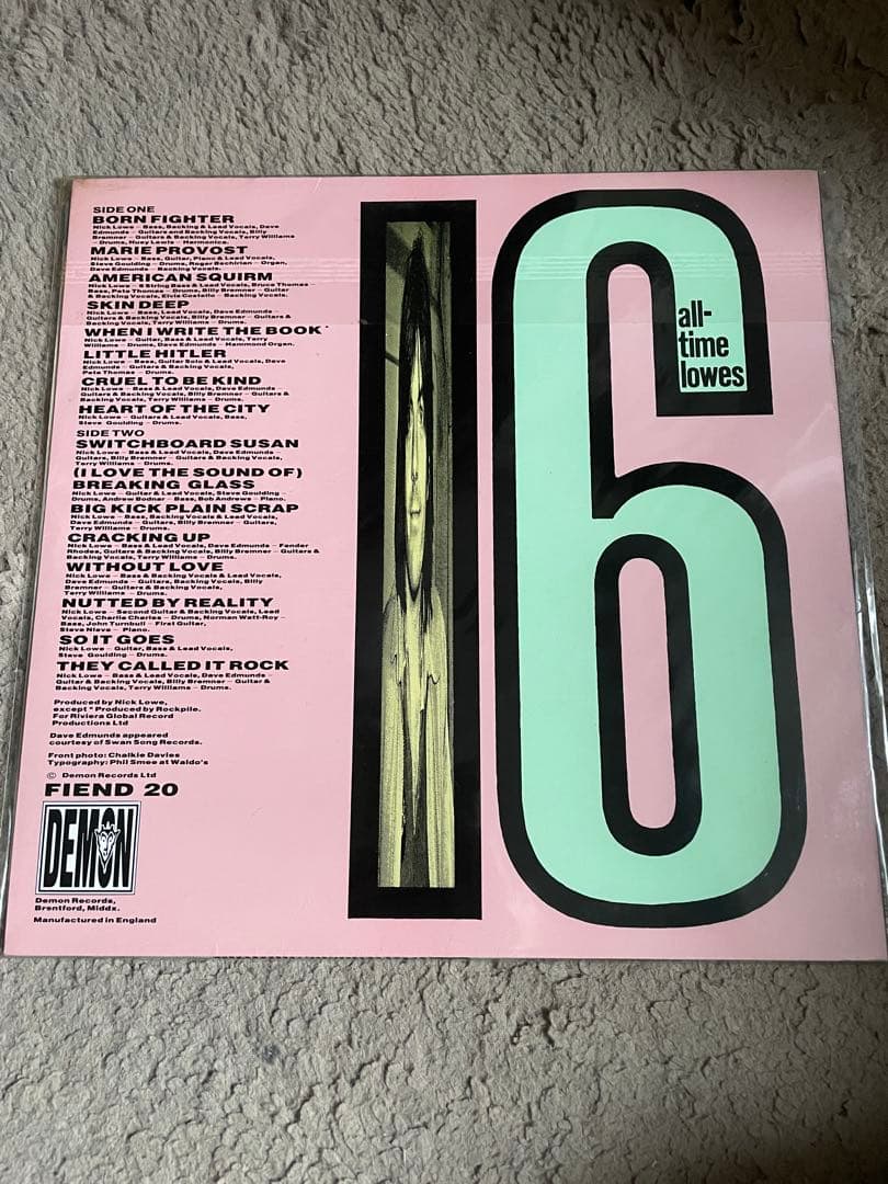 Nick Lowe 16 All-Time Lowes Limited Edition Green Vinyl LP Compilation UK Press