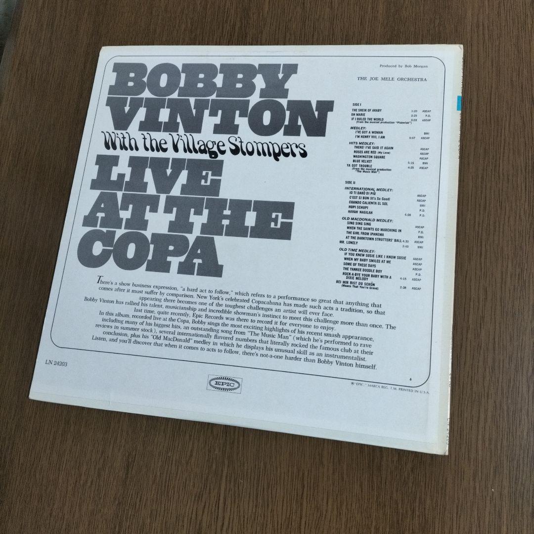 Bobby Vinton With The Village Stompers - Live At The Copa - Vinyl LP Record