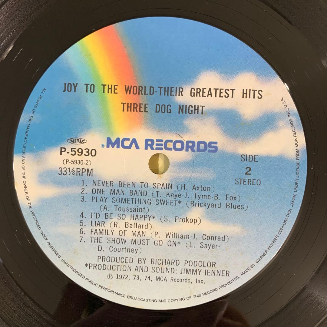 Three Dog Night - Joy To The World: Their Greatest Hits LP Japan MCA P-5930 Obi