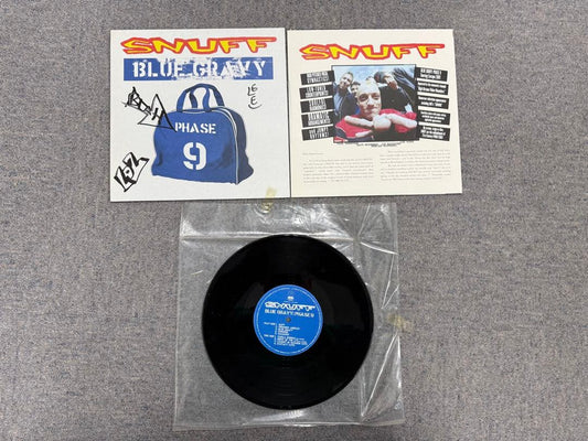 SNUFF Blue Gravy Vinyl LP UK Punk Rock Signed by 3 Members Rare