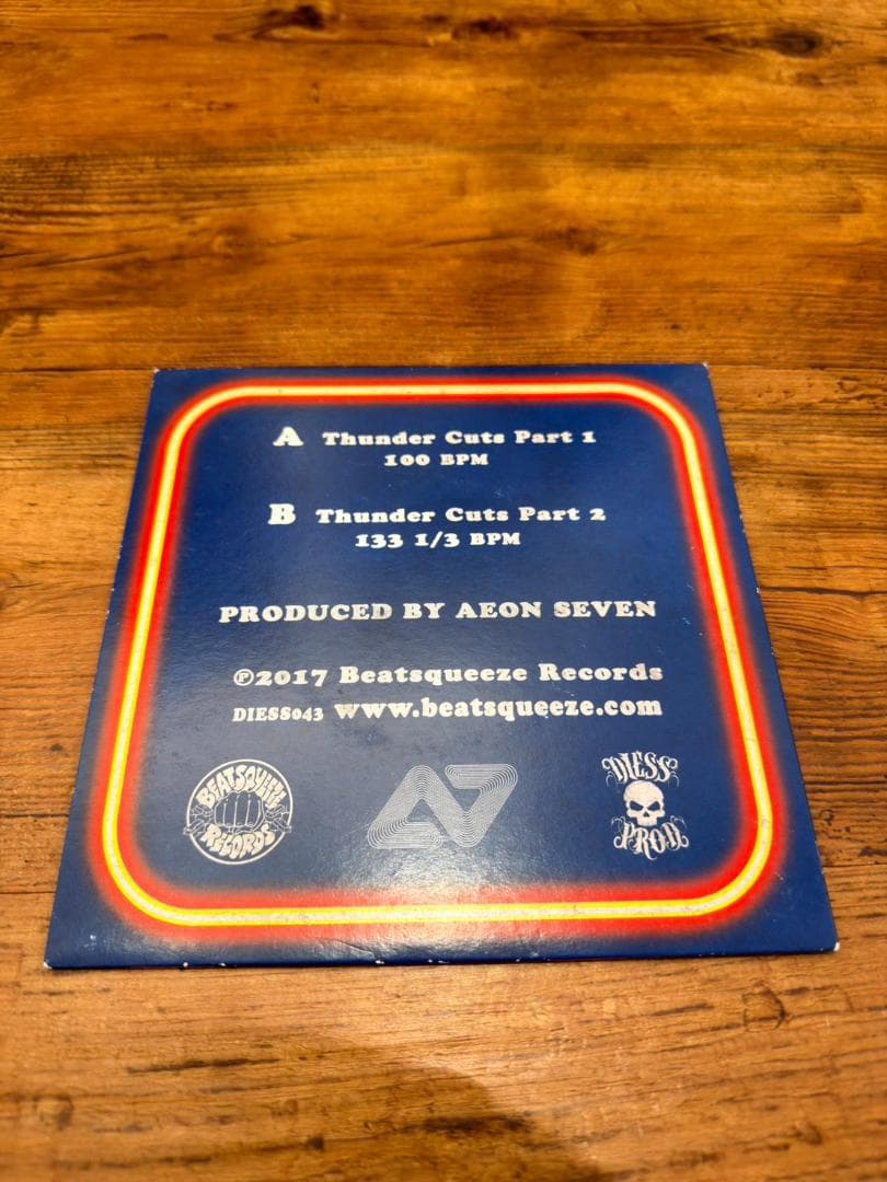 Aeon Seven Thunder Cuts 7" DJ Scratch Record Blue Vinyl, 100% Skip Proof, Used | Japansoundstore
